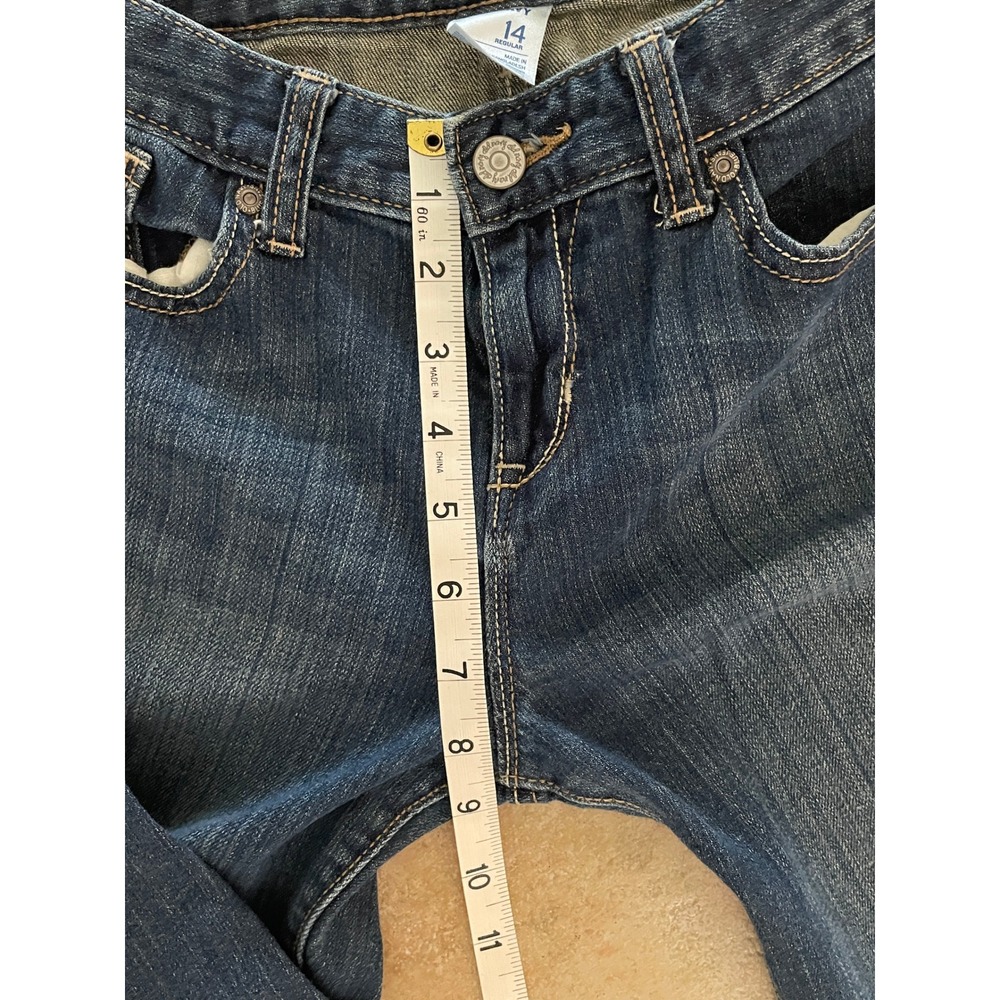 Old Navy Kids Skinny Jeans Medium Wash Adjustable Waist Denim Size 14 Regular - Picture 6 of 7
